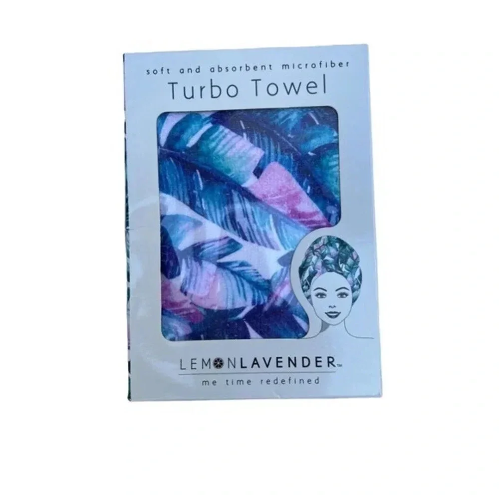 Lemon Lavender Microfiber Turbo Towel Quick Dry Gentle Hair Drying Blue Pink New